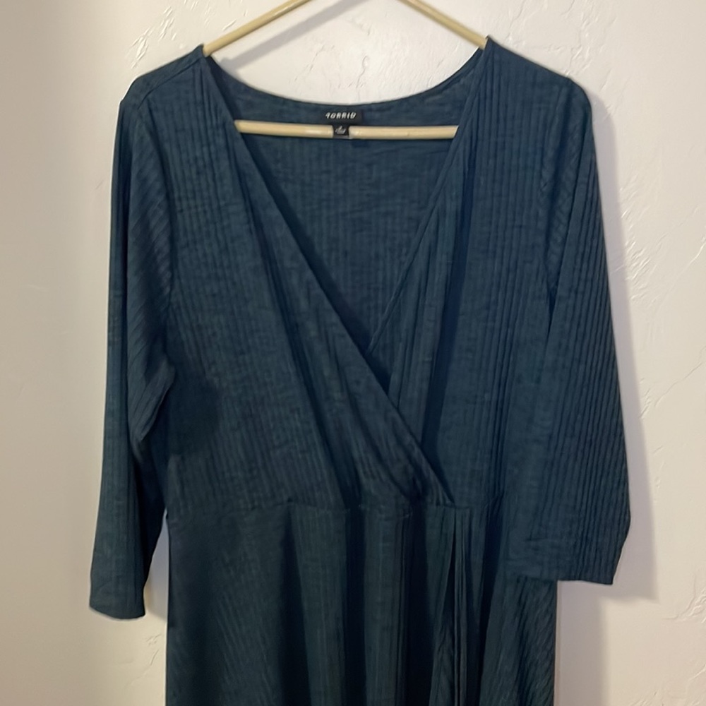 Torrid navy faux wrap dress size 2 - Picture 5 of 12